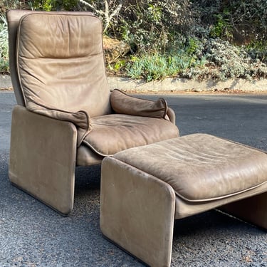 Vintage De Sede DS-50 Buffalo Leather Lounge Chair & Ottoman 