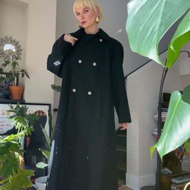 VTG 90s CBO New York Black Wool Coat 