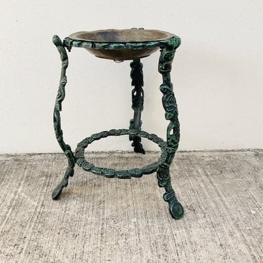 Green Floral Metal Plant Stand