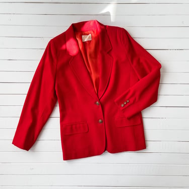 red wool jacket | 80s vintage Pendleton scarlet red dark academia wool blazer 