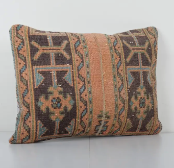 Handwoven Turkish Carpet Rug Pillowcases: Artisan Lumbar