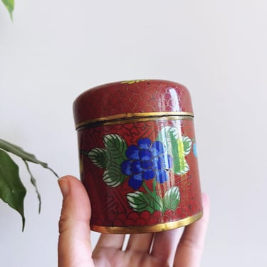 Vintage Chinese Cloisonné Enamel Jar 