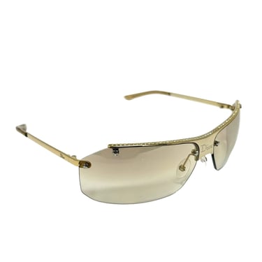 Dior Gold Rhinestone Logo Sunglasses