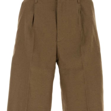 Our Legacy Men Brown Cotton Blend Bermuda Shorts