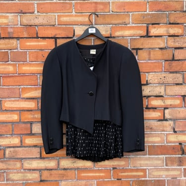vintage 80s black krizia skirt suit / 27" s small 