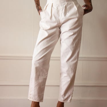 1980s Perry Ellis Creme Denim Trousers 