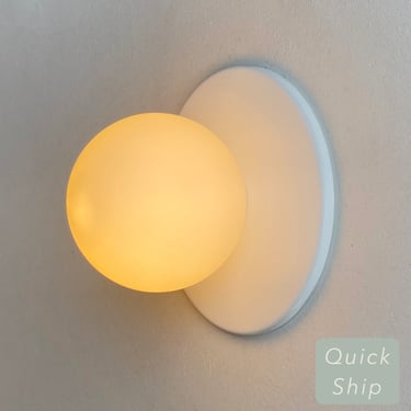 QUICK SHIP • White Orb Wall Sconce • 