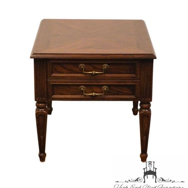 HENREDON FURNITURE Banded Bookmatched Walnut Italian Provincial 23" Accent End Table 