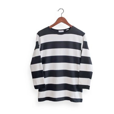 vintage striped shirt / striped breton / 1990s ESPRIT black border striped long sleeve breton shirt Small 