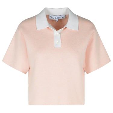 Jw Anderson Pink Cotton Polo Shirt Women