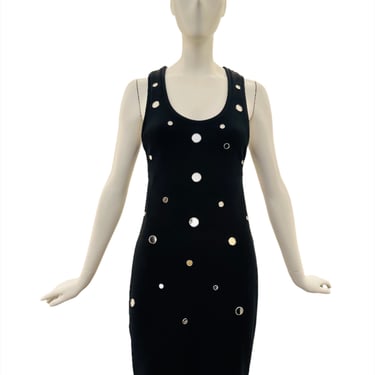 1980's Cattiva Black Mirrored Mini Dress