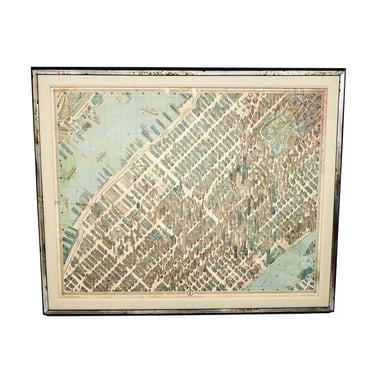 #1254 Antique Picture Map of New York City