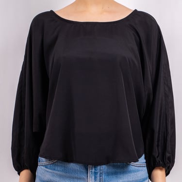 1980's polyester batwing blouse