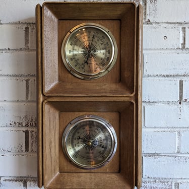 Wood Tone Large Face Springfield Barometer Weatherstation 