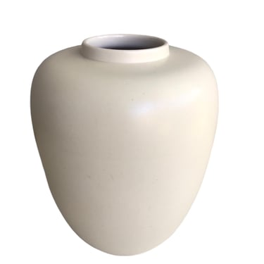 1900-1930’s PM SÈVRES French Ceramic Vase | Rare Marked Off-White Minimalist Pottery Art by Paul Milet 