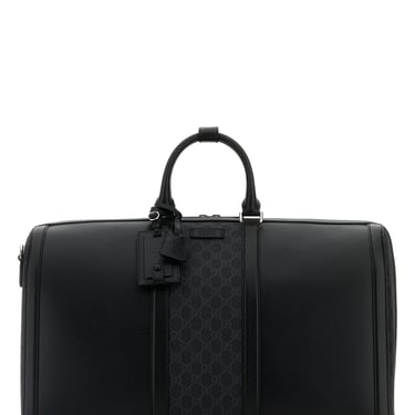 Gucci Men Black Canvas Travel Bag