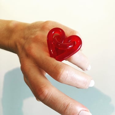 THE LOVE RING, Acrylic Ring, Acrylic Knot Ring, Statement Ring, Lucite Ring, Contemporary Ring, Love Ring, Red Acrylic Ring, Heart Ring 
