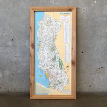 Vintage California Highway Map Framed