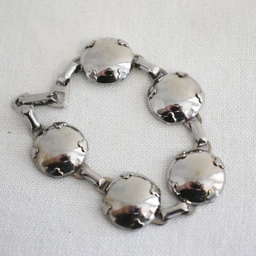 Vintage Silver Dome Circle Bracelet 