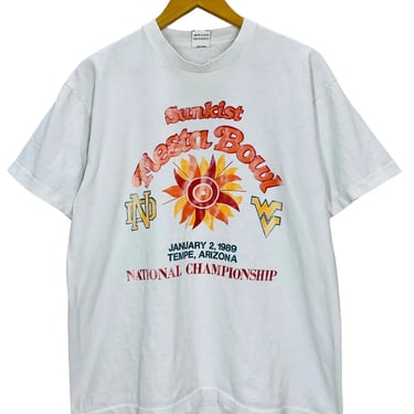 Vtg 1988 College Football National Championship Notre Dame West Virginia T-Shirt