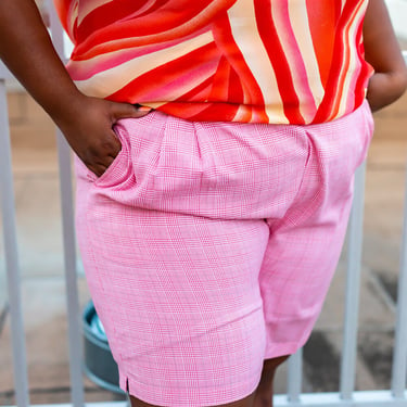 Blush Pink Plaid Statement Shorts