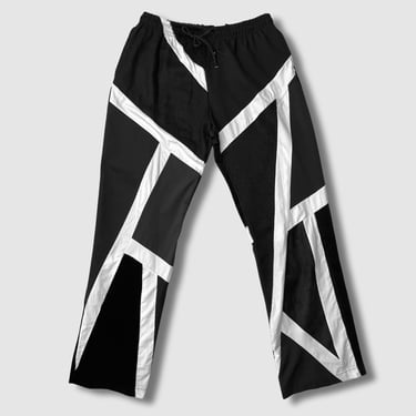 black + white stripes joggers