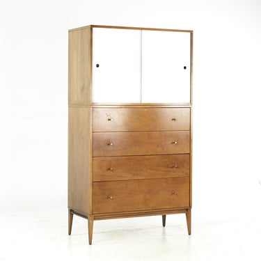 Paul McCobb Planner Group Mid Century 4-Drawer Dresser with Sliding Door Cabinet - mcm 