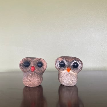 Dane Burr pair of Owls, Mid-Century Modern Pottery Piece, Studio Art Ceramic, Vintage Ceramic Owl, Mid-Century Animal 