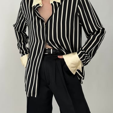 Vintage Ralph Lauren Striped Silk Button Up