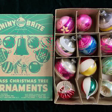shiny brite ornaments vintage mercury glass Christmas balls