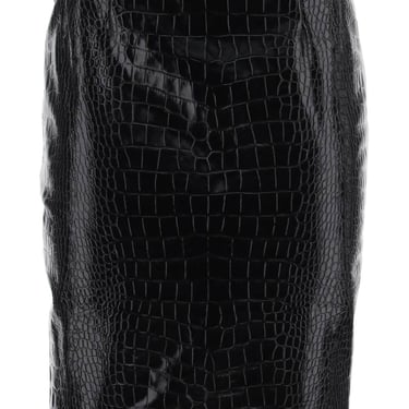 Versace Croco-Effect Leather Pencil Skirt Women