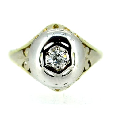 Deco Domed Engagement Ring