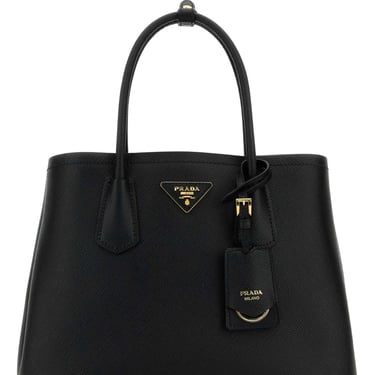 Prada Women Black Leather Small Double Handbag