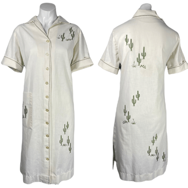 1960's Leona Caldwell Cactus Dress Size L/XL