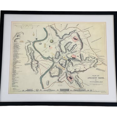 Free Shipping Within Continental US - Vintage Framed Print. Plan of Ancient Rome 