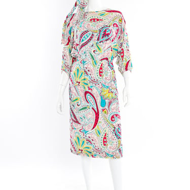 Paisley Silk Blouson Dress