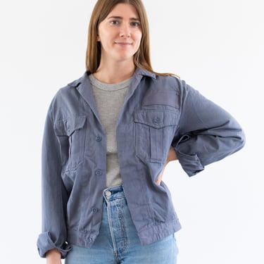 Vintage Grey Two Pocket Work Jacket | Unisex Cotton Utility Work | Made in Italy | M L | IT475 