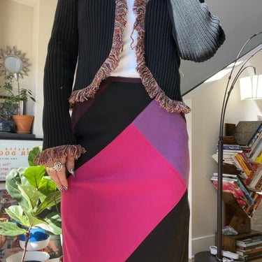 VTG 90s Colorblock Pencil Skirt 