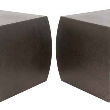 Robert Kuo Manner Metal Square End Table, Pair