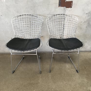 Mid Century Modern Wire Chairs In The Style of Harry Bertoia (Pair)