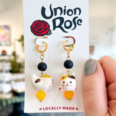 Ceramic Cat Earrings