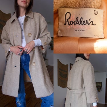 Vintage 60's Rodder's Mademoiselle Fresno Tan Button-down Coat (SOLD AS-IS) 