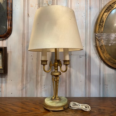 Gilded Bronze 3-Light Bouillotte Style Lamp