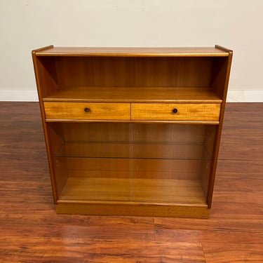 Nathan Furniture Vintage Teak Bookcase Cabinet