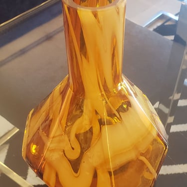 63722609 - OTHER AMBER GLASS VASE -  - MID MOD ACCESSORIES