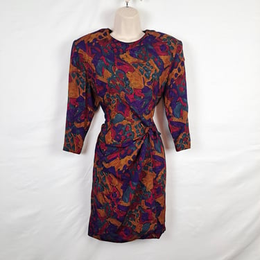 Vintage 90s Abstract Wrap Dress 