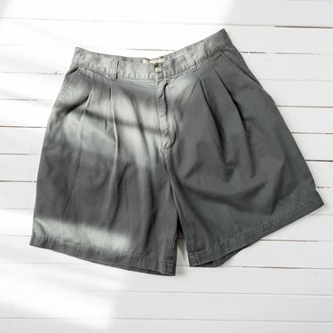 high waisted shorts | 90s vintage Redhead olive green brown khaki cotton pleated trouser shorts 