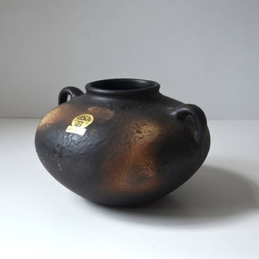Mid-Century West German Fat Lava Glaze Art Pottery Vase with Handles by Ruscha Keramik, c. 1960's 