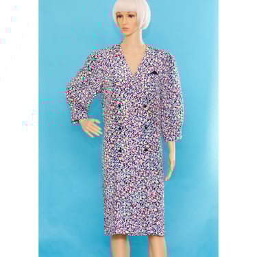 Vintage 1980s Colorful Dropwaist Dress | Large | i-8 