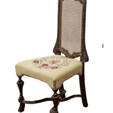 Antique Chair, Cane, Desk, Baroque Style Carved 19th C., 1800s